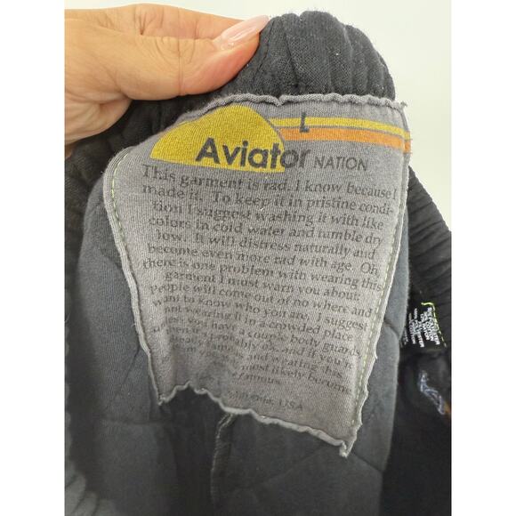 Aviator Nation Black Quilted Sweatpants Women’s Size M Cozy Joggers Loungewear - Picture 6 of 11